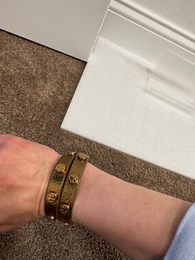 Tory Burch gold studded wrap bracelet